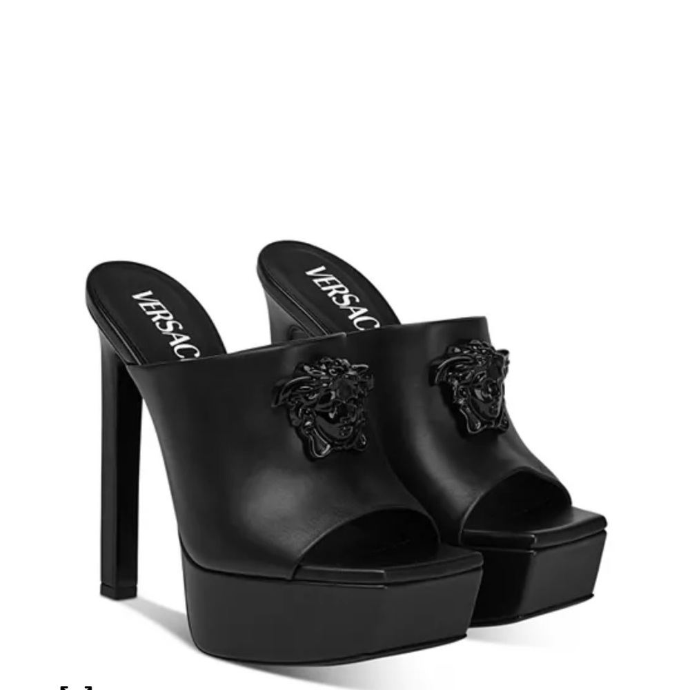 Versace La Medusa Black Platform Mules for Women with box and gift bag